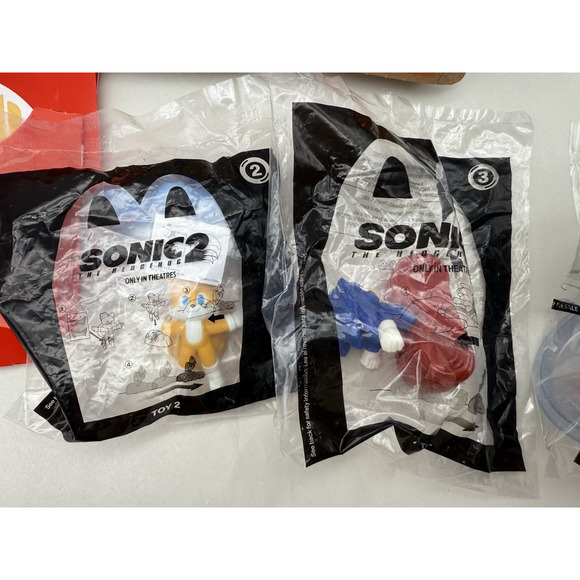Sonic Movie McDonalds Kid Happy Meal Toy w/3 Empty Nuggets/Fries Boxes & Toys.. - Picture 3 of 8